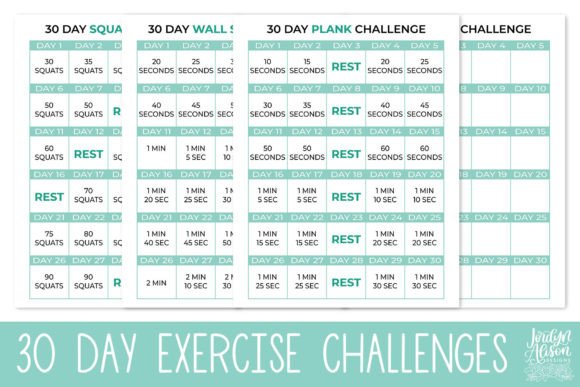Download 30 Day Exercise Challenge Printables - Exercise Collection