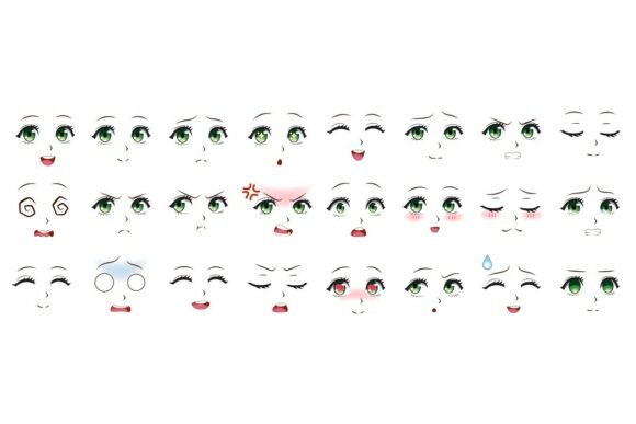 Download Manga Expression. Anime Girl Facial - Facial Collection