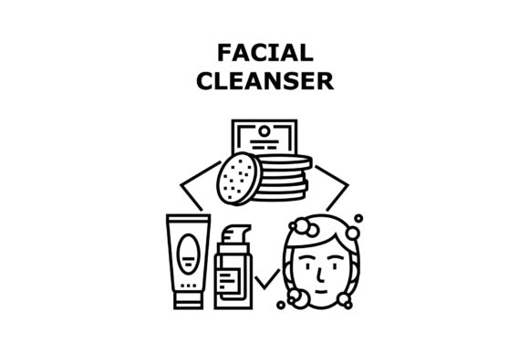 Download Facial Cleanser Vector Concept Black - Facial Collection
