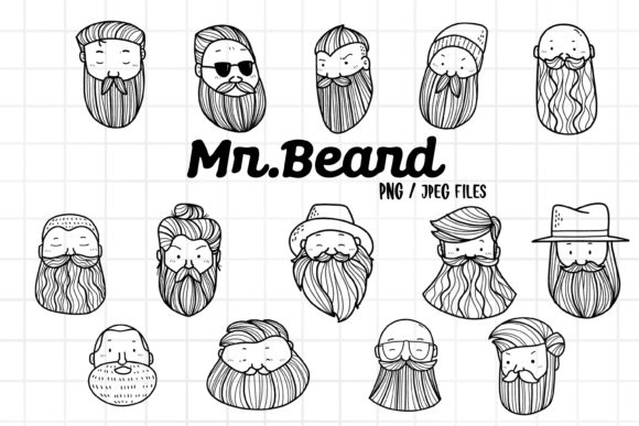 Download Beard Man Facial, Vintage Man Clipart - Facial Collection